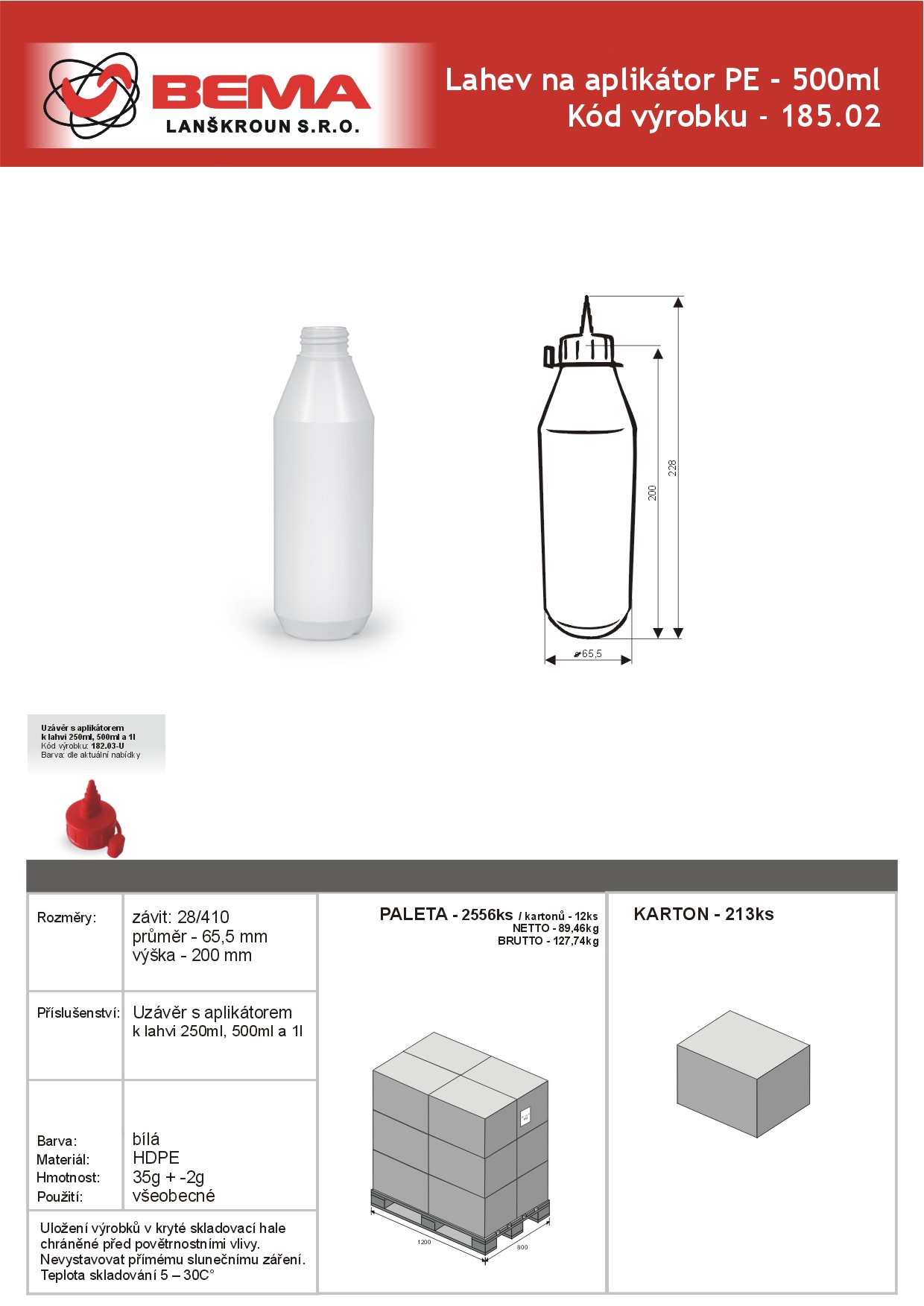 lahev na aplikator 500ml